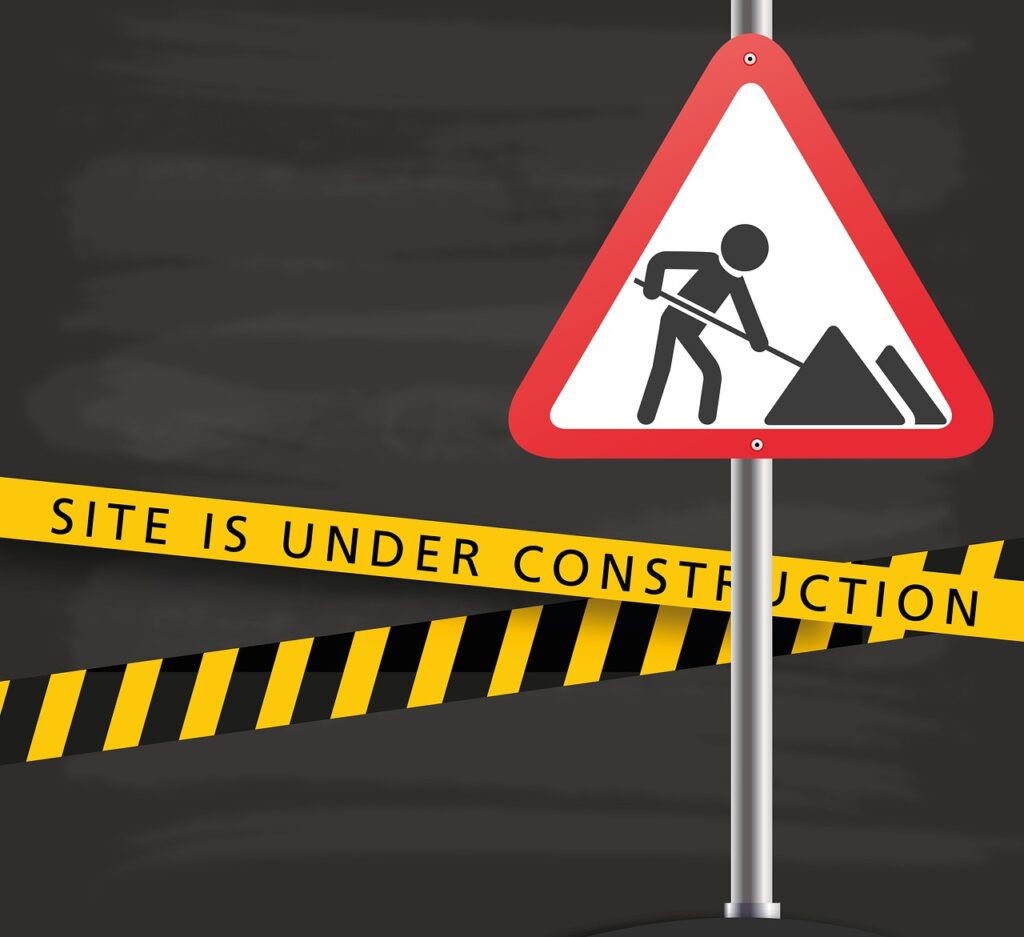 under construction, construction sign, construction site, sign, website, billboard, information sign, closed, not reachable, not available, warning stripes, under construction, under construction, under construction, under construction, under construction